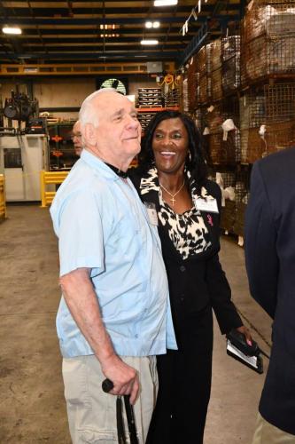 From left to right: Retiree Tony Fischer and Production Manager Elfrida McClain